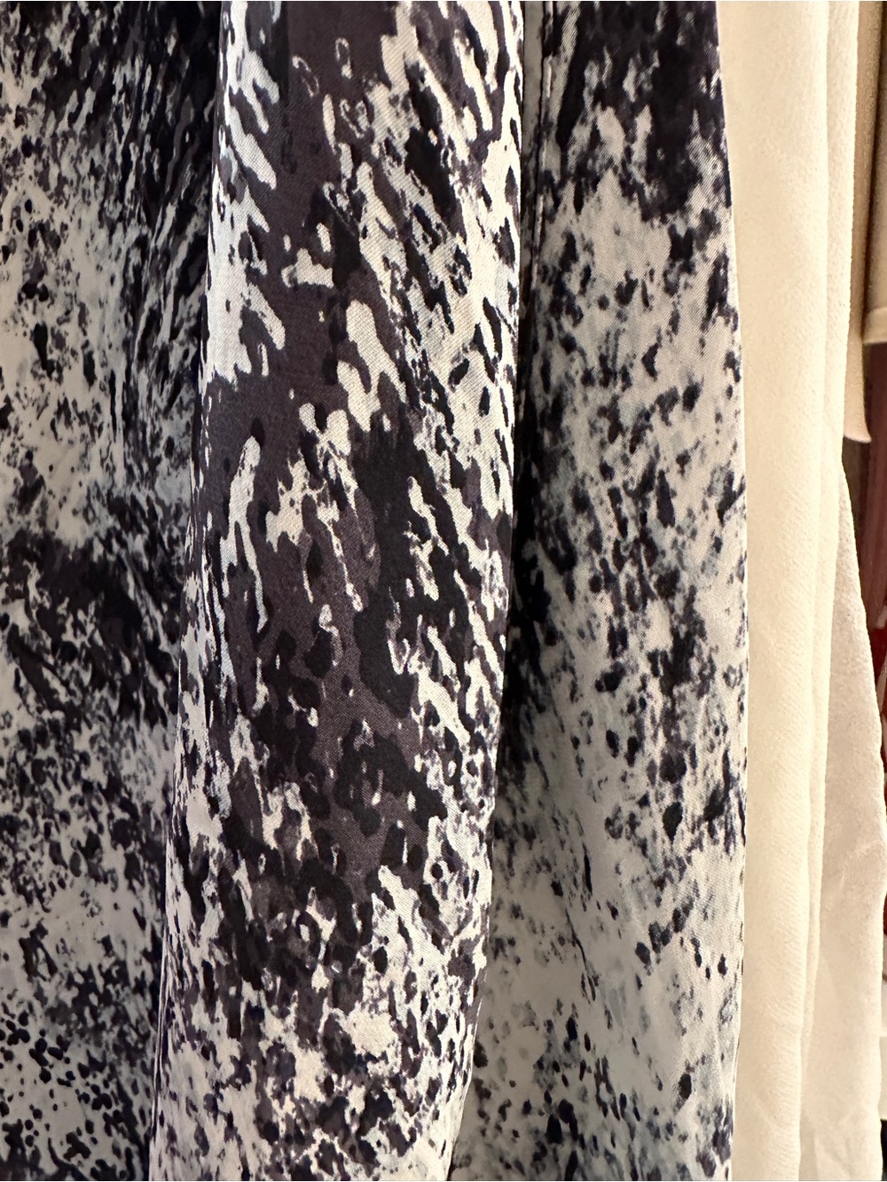 Halston Heritage Black and White Speckled one shoulder goddess Dress - Picture 7 of 8